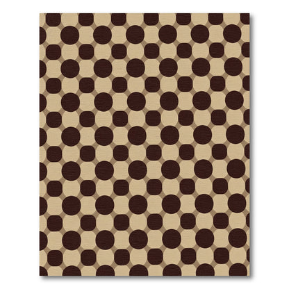 Deep Brown Tan Polka Dot Grid Rug