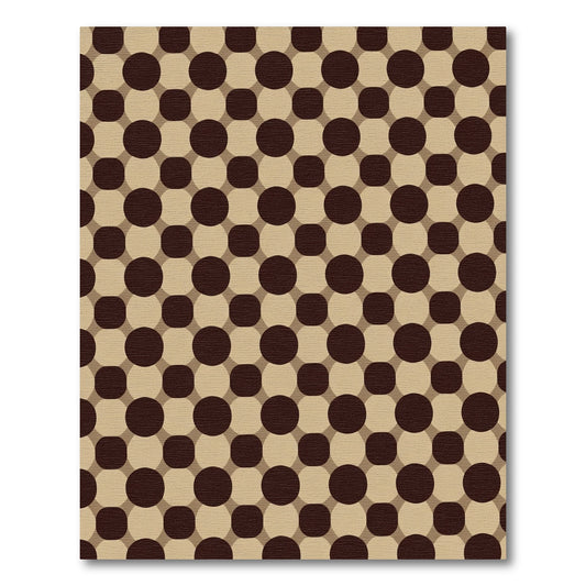 Deep Brown Tan Polka Dot Grid Rug