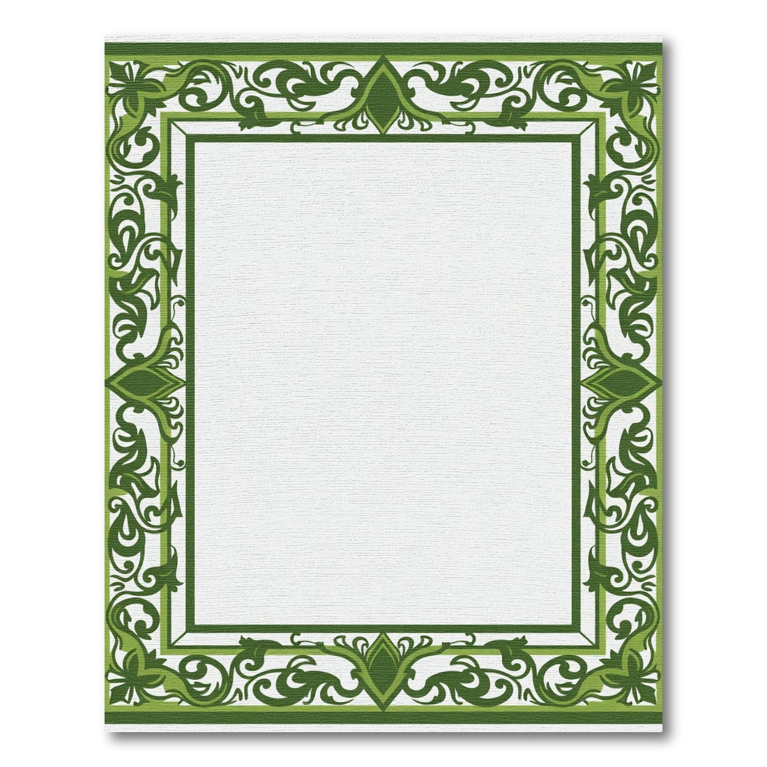 Emerald Green Vine Scroll Border Rug