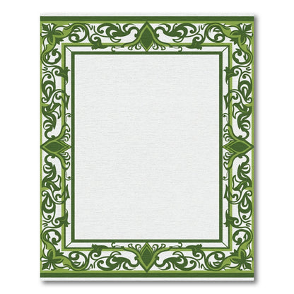 Emerald Green Vine Scroll Border Rug