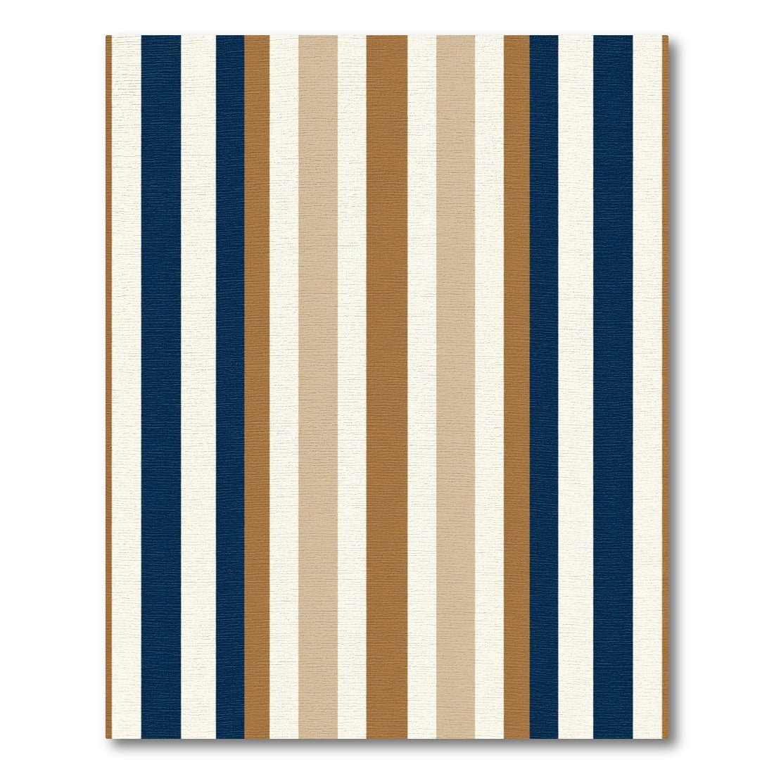 Classic Navy Tan Stripe Rug
