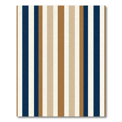Classic Navy Tan Stripe Rug