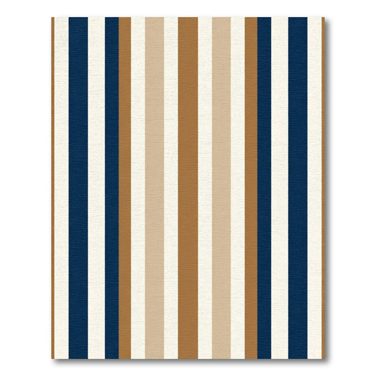 Classic Navy Tan Stripe Rug