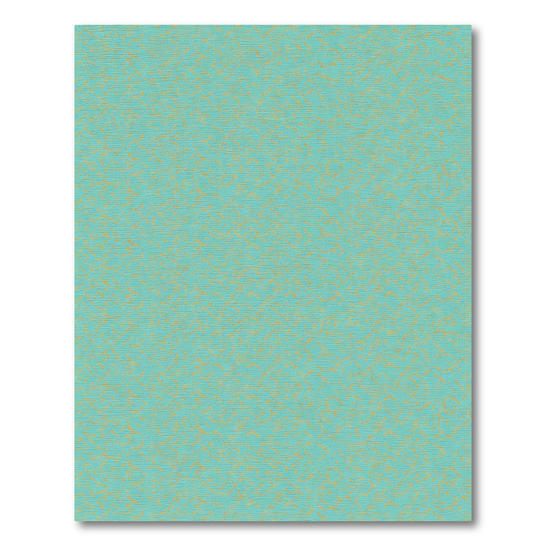Aqua Gold Abstract Wavy Texture Rug