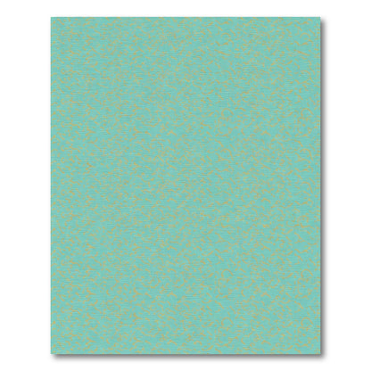 Aqua Gold Abstract Wavy Texture Rug