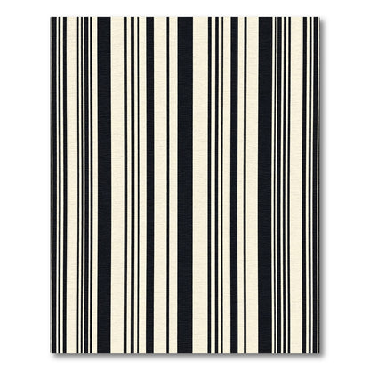 Modern Black Cream Vertical Stripes Rug