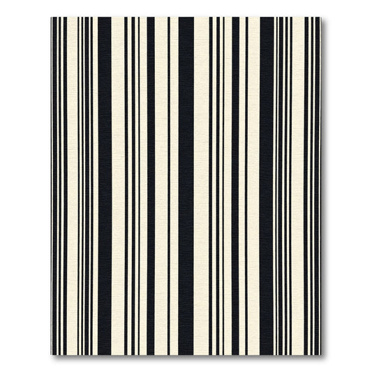 Modern Black Cream Vertical Stripes Rug
