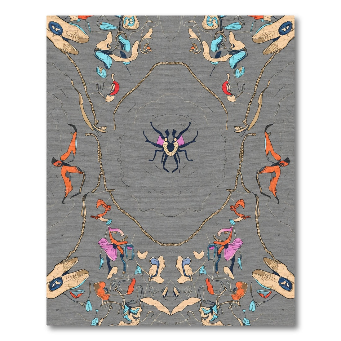 Whimsical Spider Abstract Composition Rug