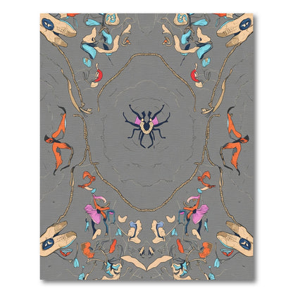 Whimsical Spider Abstract Composition Rug