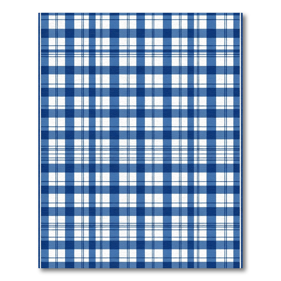 Classic Blue White Plaid Grid Rug