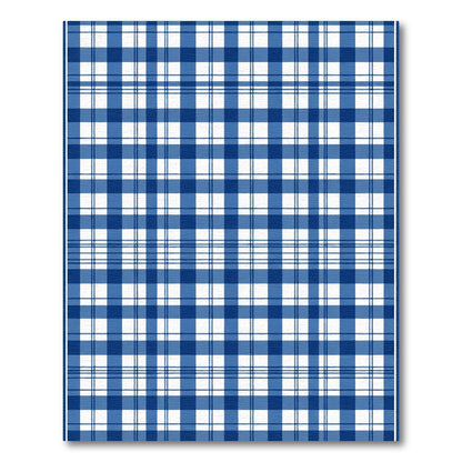 Classic Blue White Plaid Grid Rug