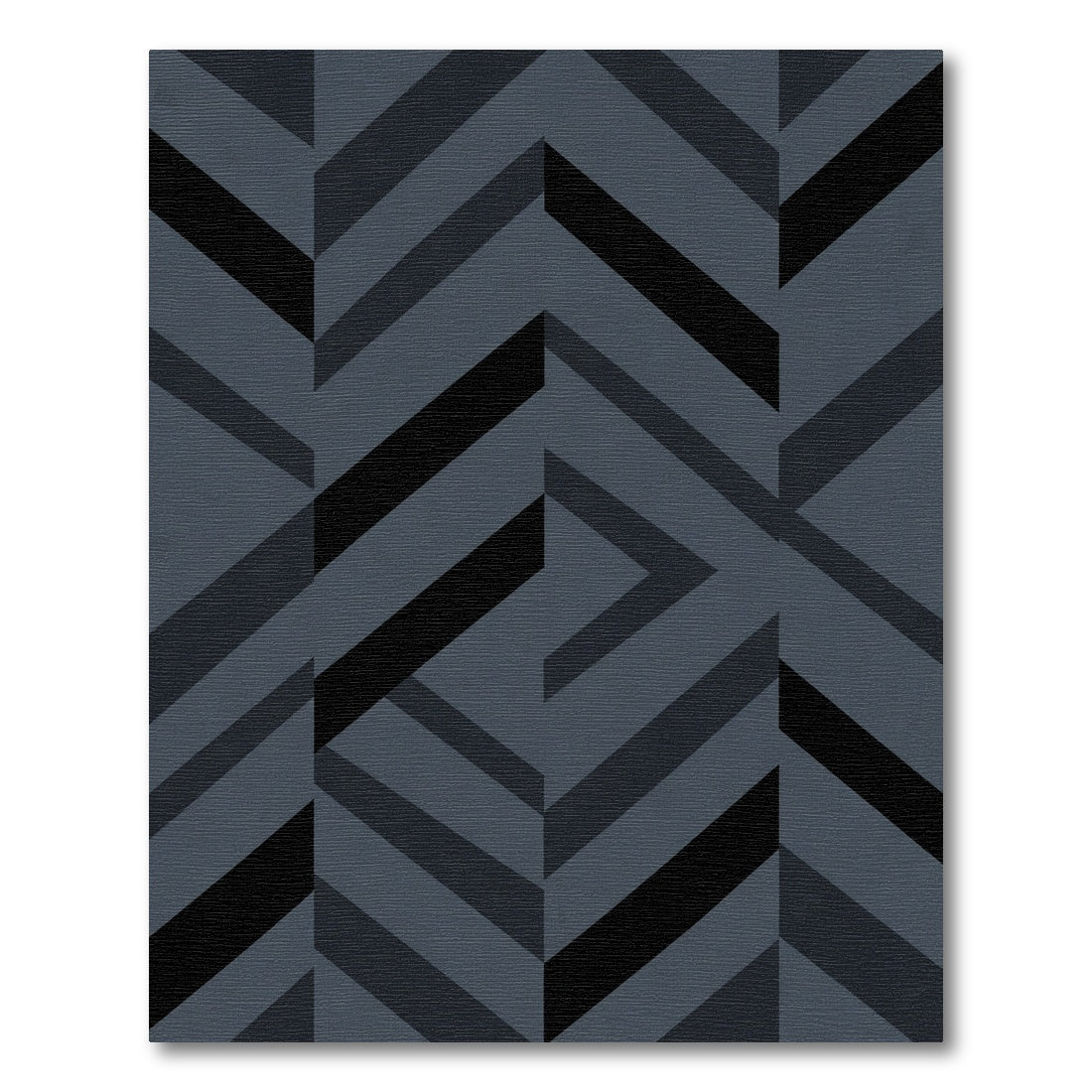 Dark Gray Herringbone Geometric Rug