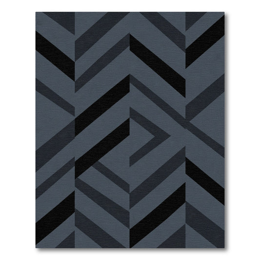 Dark Gray Herringbone Geometric Rug