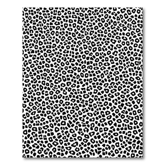 Black White Leopard Spots Rug