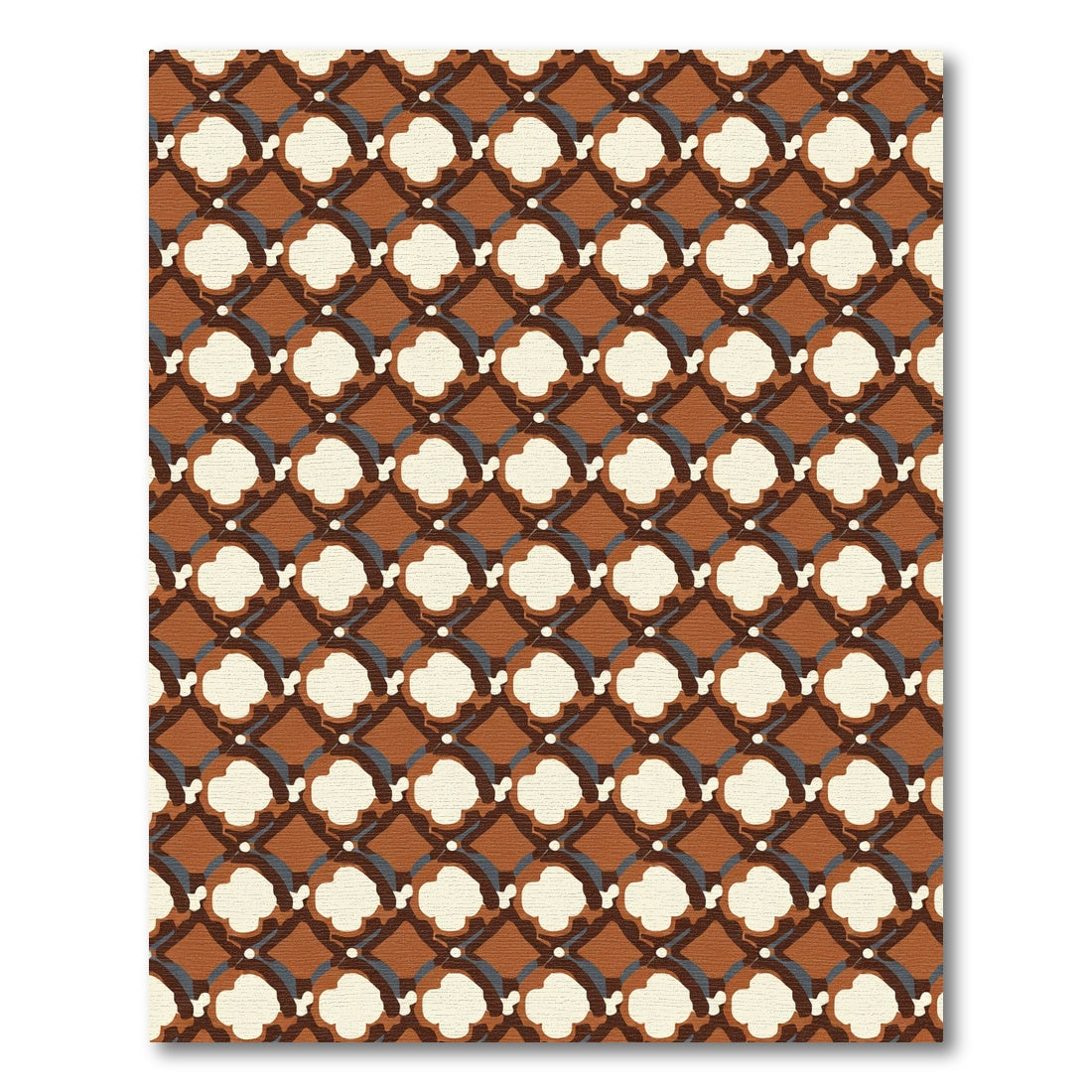Brown Clover Lattice Geometric Repeating Rug
