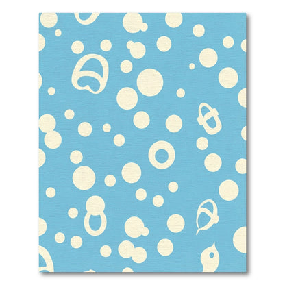Light Blue Cream Bubble Scatter Rug
