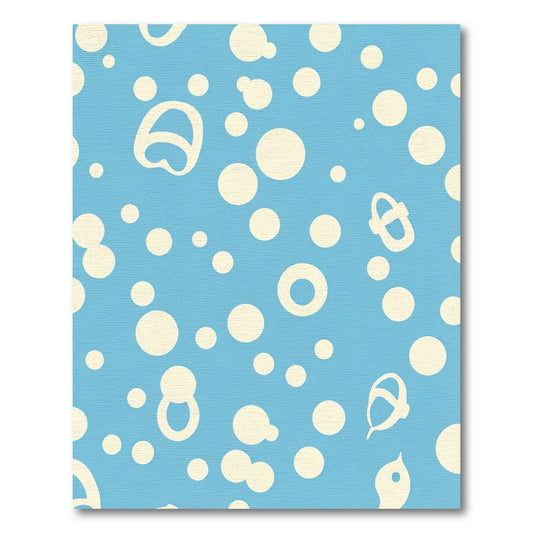 Light Blue Cream Bubble Scatter Rug