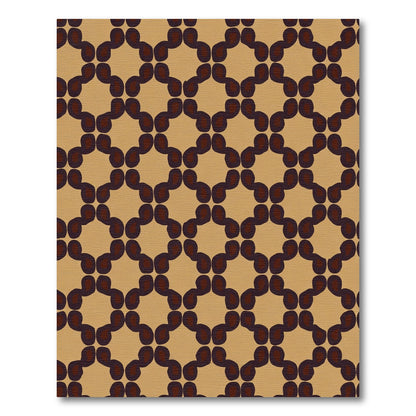 Auburn Tan Abstract Chain Rug