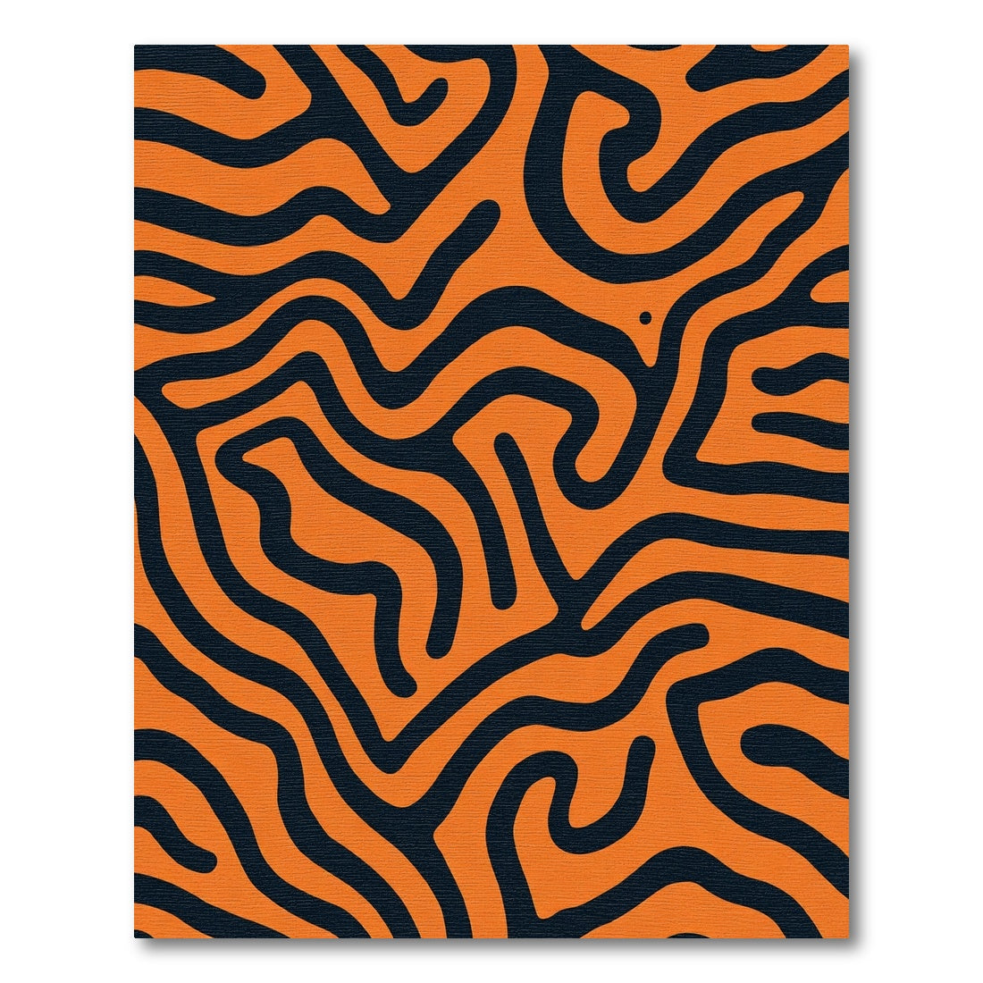 Bold Orange Black Swirl Stripes Rug
