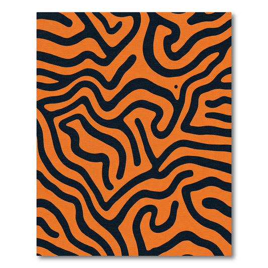 Bold Orange Black Swirl Stripes Rug