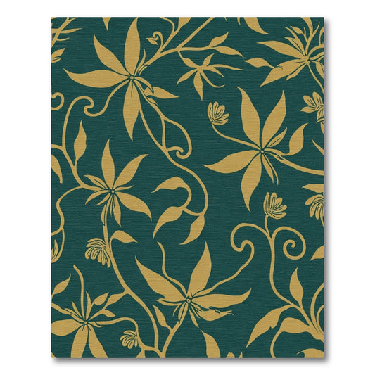 Golden Vine Teal Floral Rug