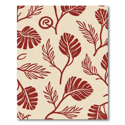Crimson Foliage Botanical Whimsy Rug