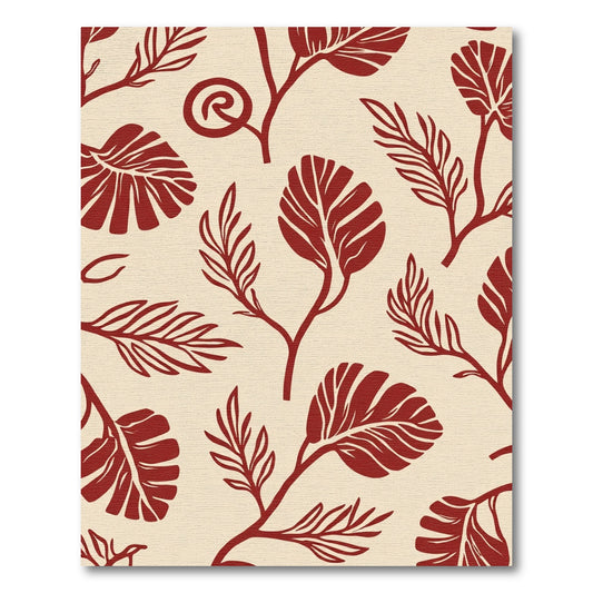 Crimson Foliage Botanical Whimsy Rug