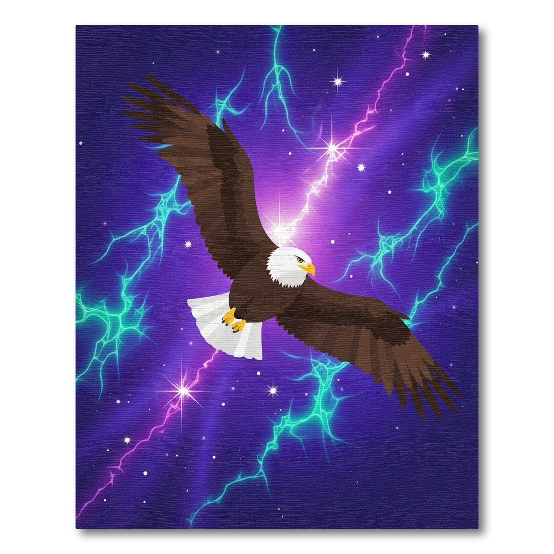 Majestic Eagle Amidst Cosmic Lightning Rug