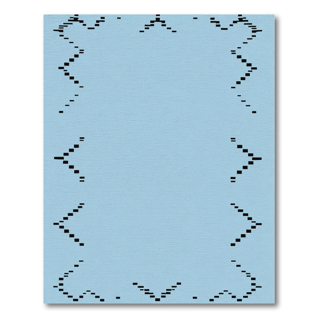 Geometric Black Pixelated Edge Rug