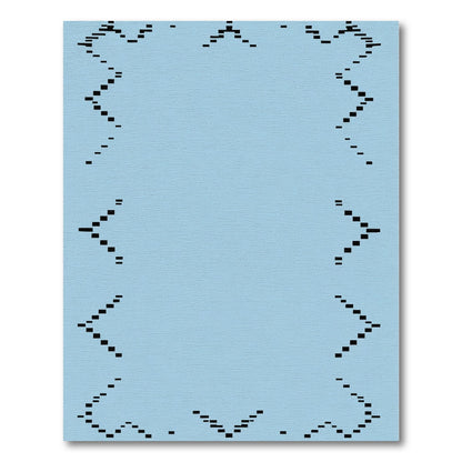 Geometric Black Pixelated Edge Rug
