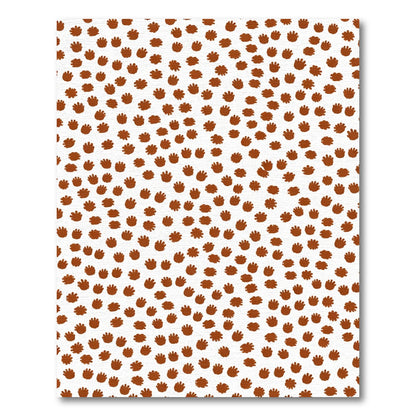 Abstract Brown Handprint Scatter Rug