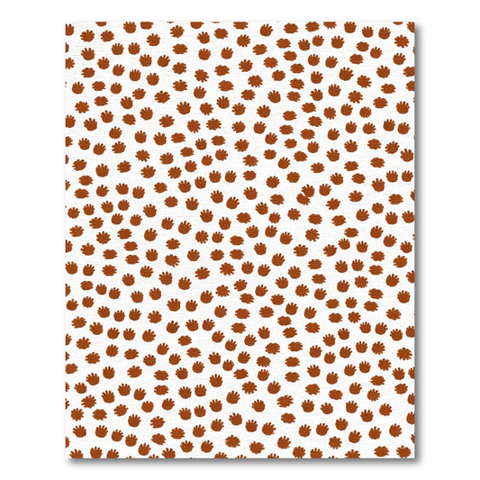 Abstract Brown Handprint Scatter Rug