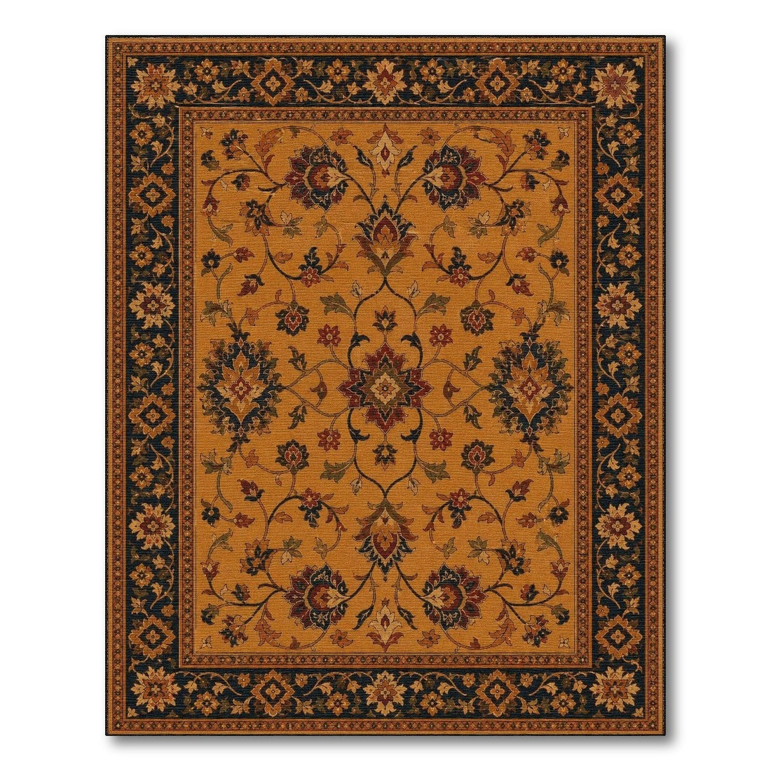 Yellow Persian Floral Area Rug