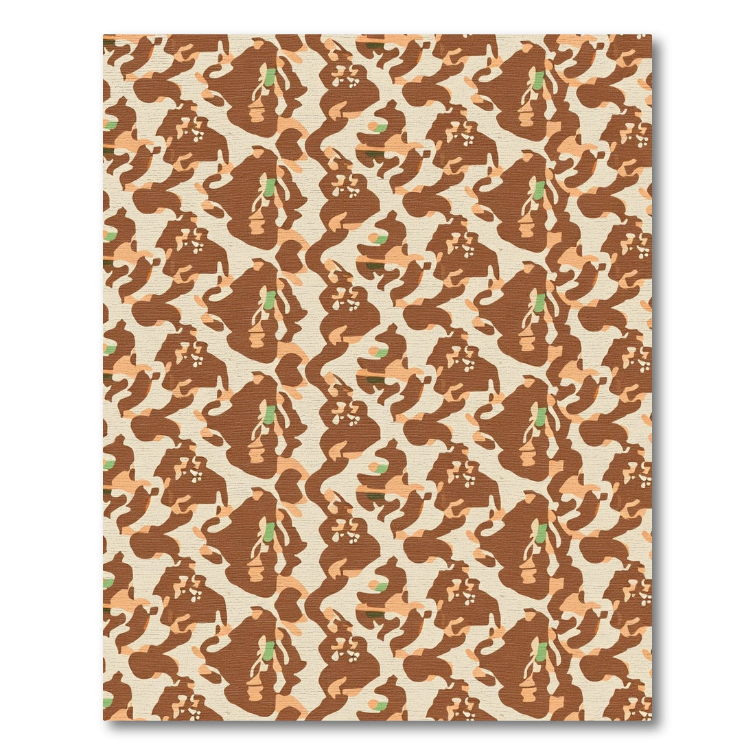 Earthy Camouflage Abstract Organic Forms Rug