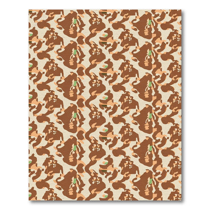 Earthy Camouflage Abstract Organic Forms Rug