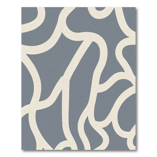 Gray Abstract Organic Flow Rug