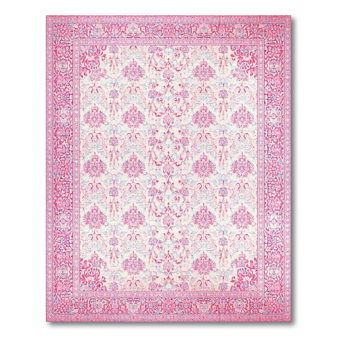 Pink Floral Persian Area Rug
