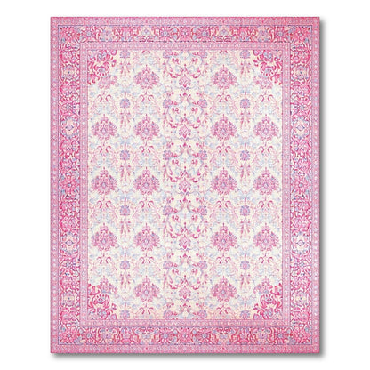 Pink Floral Persian Area Rug