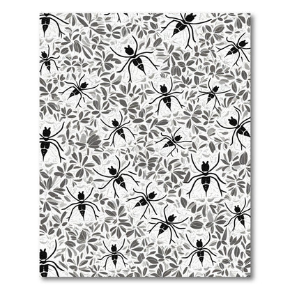 Black Spider Silhouette Floral Pattern Rug