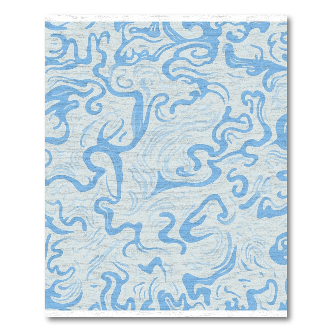 Blue Swirling Abstract Fluid Rug
