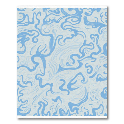 Blue Swirling Abstract Fluid Rug