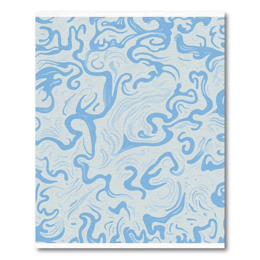 Blue Swirling Abstract Fluid Rug