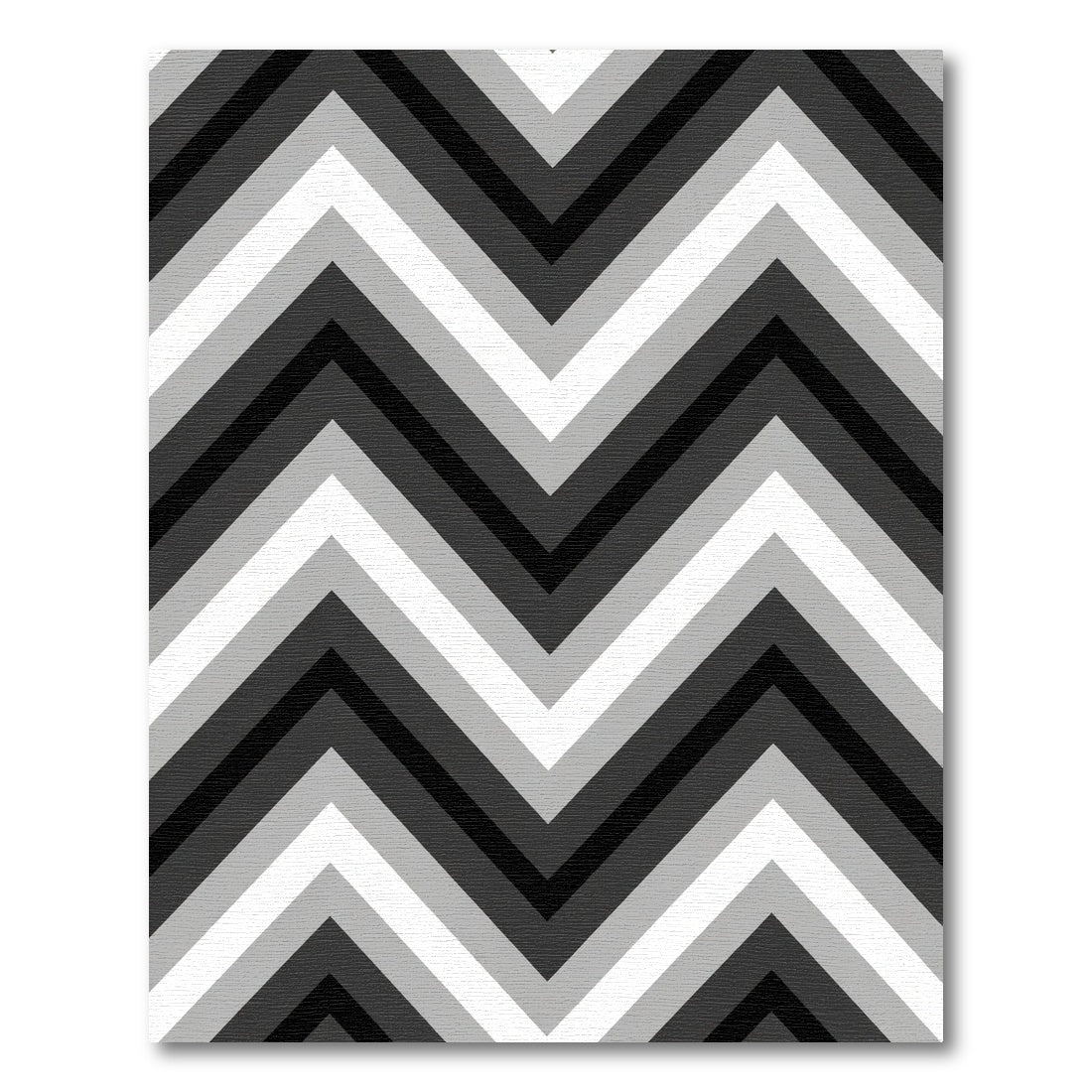 Monochromatic Gray Chevron Zigzag Rug