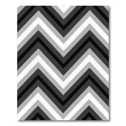 Monochromatic Gray Chevron Zigzag Rug