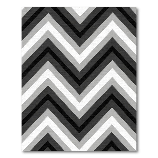 Monochromatic Gray Chevron Zigzag Rug