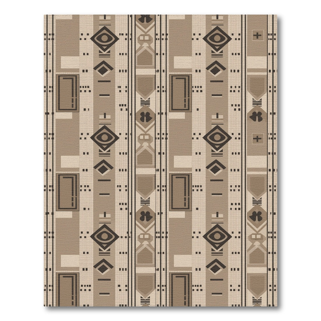 Geometric Modern Brown Geometric Tribal Area Rug
