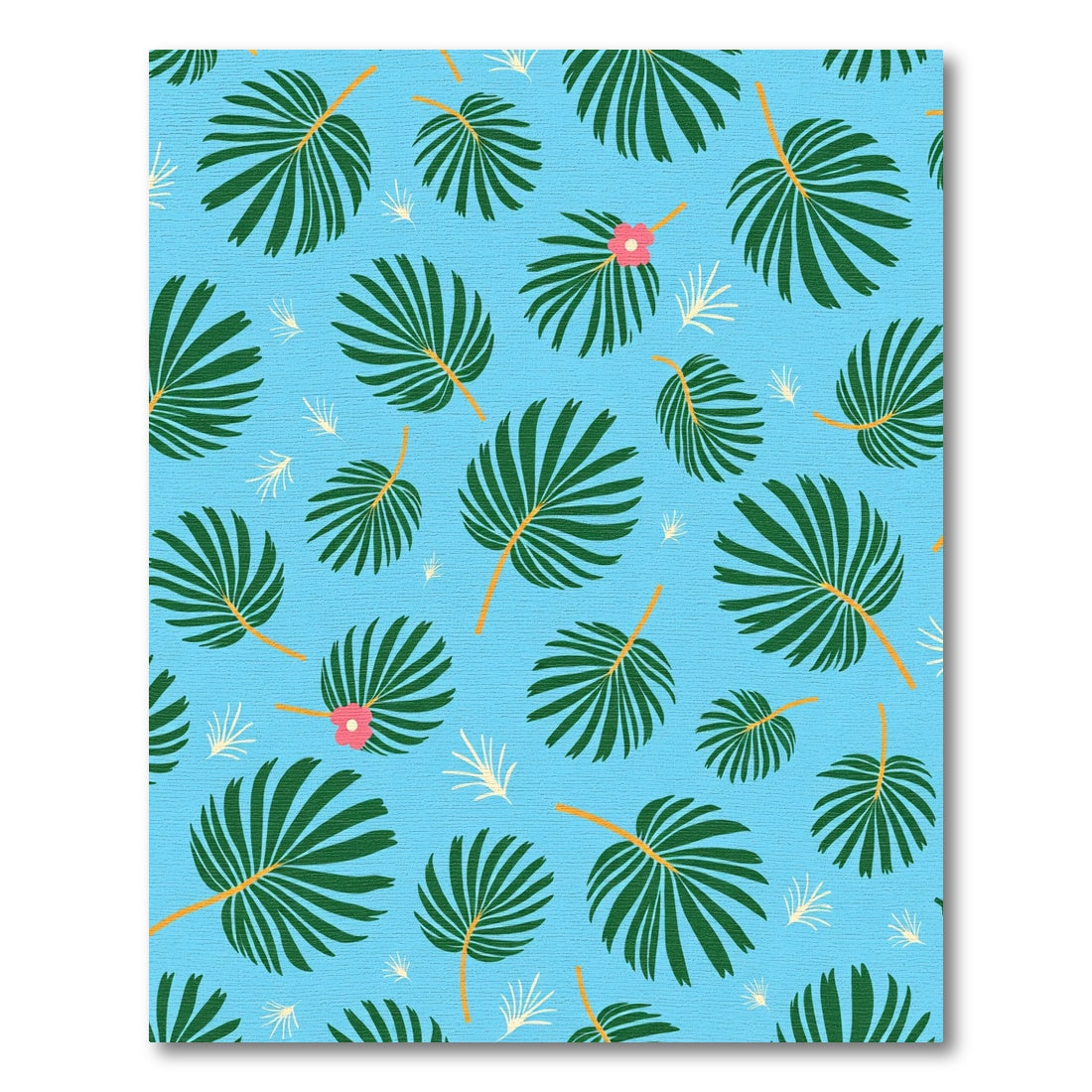 Aqua Green Leaf Blossom Scattered Rug