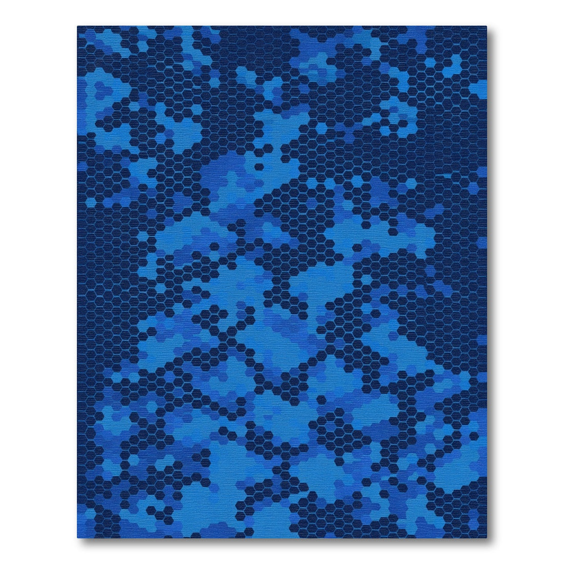 Deep Blue Hexagonal Camo Rug