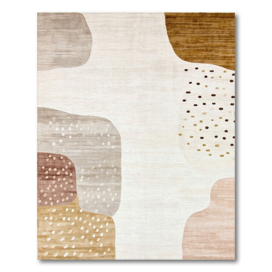 Abstract Neutral Beige Area Rug