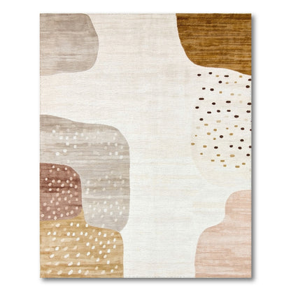 Abstract Neutral Beige Area Rug